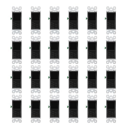 Greencycle Black Single Pole Rocker Light Switch,24PCS Paddle Light Switch 15 Amp,Sp Switches White,120V-277V AC,On/Off Wall Switches, Residential/Commercial Grade,Home & Office,UL/CUL