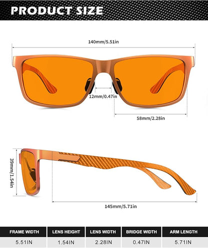 ANYLUV Blue Light Blocking Glasses Men Computer Gaming Glasses Lightweight Al-Mg Metal Anti Eyestrain Eye Protection