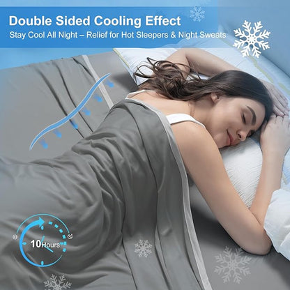 PHF Double Cooling Throw Blanket for Hot Sleepers, Arc-Chill Q-Max>0.5 with Double Cooling, Summer Blanket Absorbs Heat to Keep Cool All Night for Night Sweats (Charcoal Grey, 50''x60'')