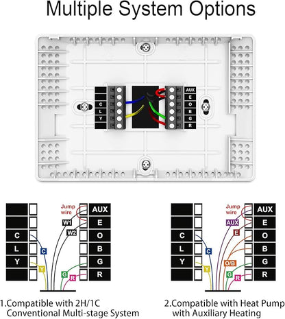 T21 Programmable 2 Heat/1 Cool Thermostat for Home, Digital Household Thermostat Compatible with Heat Pump with Auxiliary Heating and Conventional 2H/1C Multi-Stage System(C-Wire Recommended)