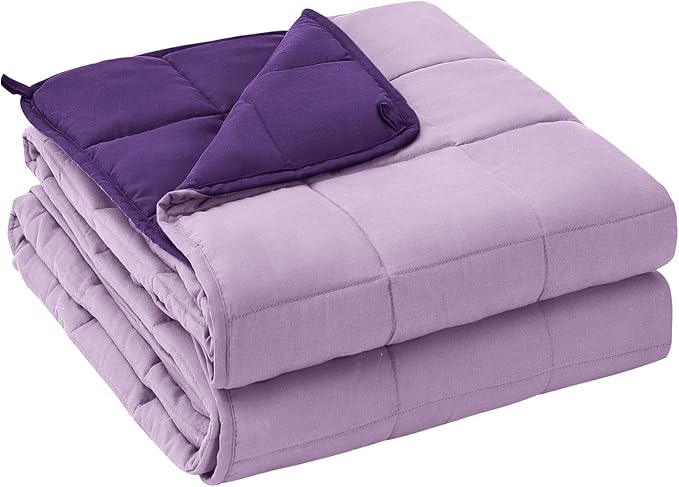 yescool Weighted Blanket for Adults (20 lbs, 88” x 104”, Purple) Cooling Heavy Blanket for Sleeping Perfect for 190-210 lbs, Queen Size Breathable Blanket with Premium Glass Bead, Machine Washable