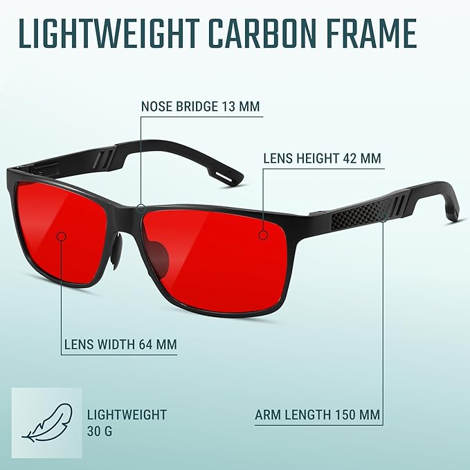 Carbon Blue Light Blocking Glasses Men for Computer, Gaming, Metal Frame Green Light Protection Night Driving Glasses for Man