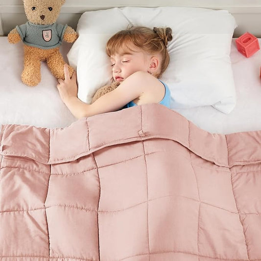 yescool Pink Weighted Blanket 5 Pounds Cooling Weighted Lap Blanket, Heavy Blanket for Sleeping, Weighted Throw Blanket Gift for 40-60lbs, 36"x48"