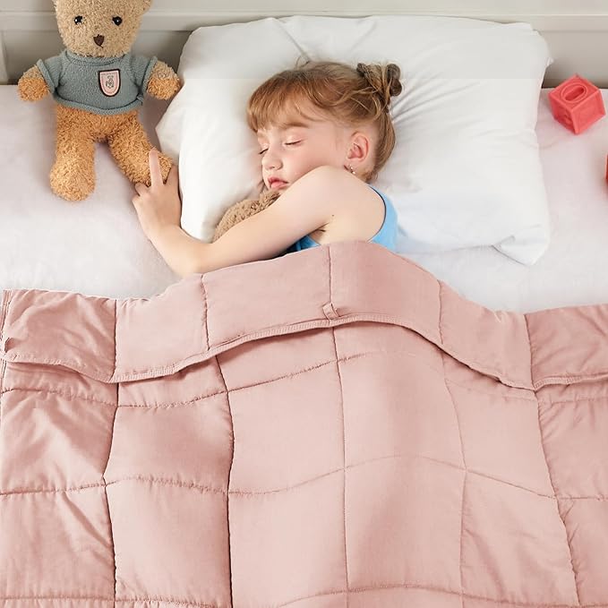 yescool Pink Weighted Blanket 10 Pounds Twin Cooling Weighted Lap Blanket, Heavy Blanket for Sleeping, Weighted Throw Blanket Gift for 80-110lbs, 40" x60