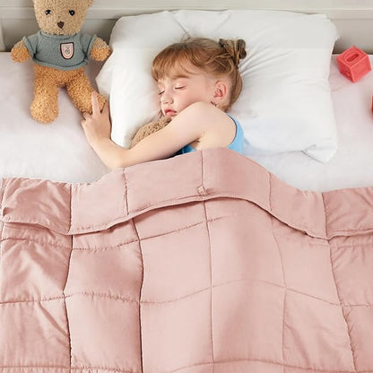 yescool Pink Weighted Blanket 3 Pounds Cooling Weighted Lap Blanket, Heavy Blanket for Sleeping, Weighted Throw Blanket Gift for 20-40lbs, 36"x48"