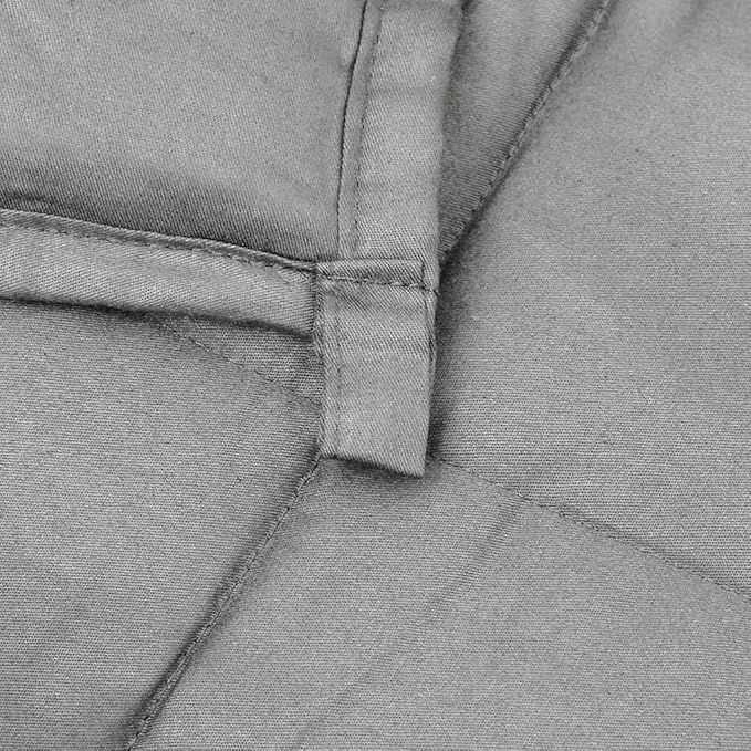vidaXL Weighted Blanket Large - Gray Fabric Blanket – Comfortable Pressure Interior - Non-Toxic Odorless Glass Beads Filling