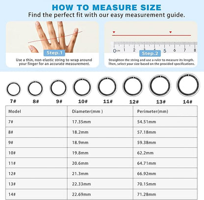 Smart Ring for Women Men, Health Fitness Tracker Ring, Sleep Monitoring with Charging Case, SpO2, Heart Rate, No Subscription Fee for iOS Android (Silver 7)