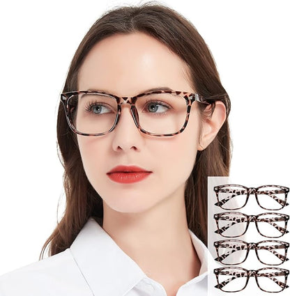 4 PACKS Blue Light Blocking Reading Glasses Women 1.0 1.25 1.5 1.75 2.0 2.25 2.5 2.75 3.0 3.5 4.0 5.0 6.0
