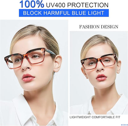 MARE AZZURO Computer Eyewear Women Blue Blocking Eyeglasses Brown Clear Gaming Glasses Female No Degree
