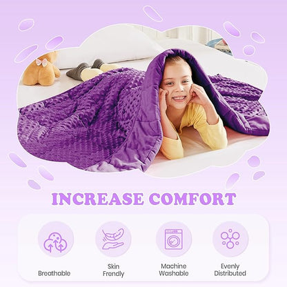 HOSUKKO Weighted Blanket - 3 lbs Purple Thciken Heavy Blanket - Small Size Breathable Blanket(20 * 30 inches, 3 lbs)