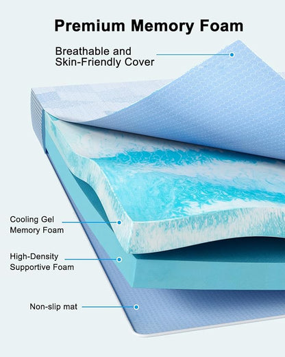 PERLECARE Firm Mattress Topper King - 3 Inch Cooling Memory Foam Bed Topper for Pressure Relief, Soft and Supportive, Non-Slip Design, Removable and Washable Cover, CertiPUR-US Certified