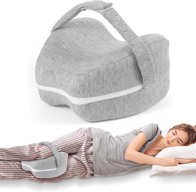 Knee Pillow for Side Sleepers for Back Pain,Leg Pillow for Side Sleepers, Memory Foam Cushion Knee Support Pillows,Pain Relief, Pregnancy Travel Pillow with Extra Washable Cover