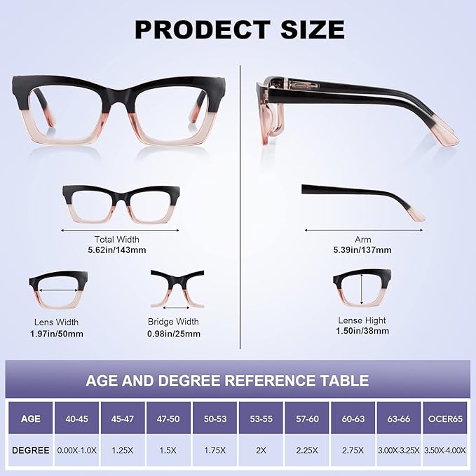 Oprah Reading Glasses for Women-5 Pack Blue Light Blocking Square Fashion Readers with Spring Hinge Computer Eyeglasses(Mix1, 3.75x)