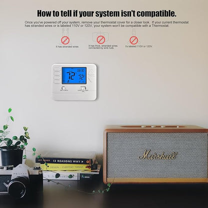 5-1-1 Day Programmable Thermostats for Home 2 Heat/ 2 Cool Conventional Multistage Systems