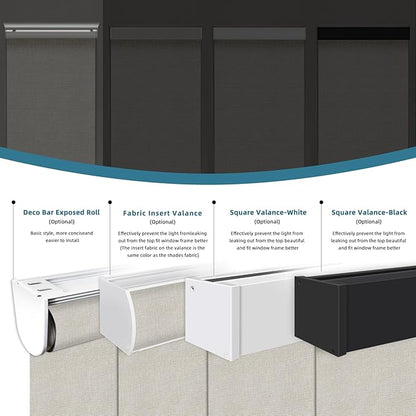 Motorized Roller Shade,100% Blackout Smart Window Blinds Work with Homekit, Alexa, Google Home, Remote Control, Electric Blinds with USB/Solar Pannel,Custom up110''Wx120''H,Texture Cream