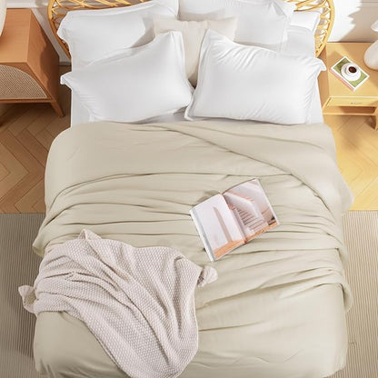 NEXHOME PRO 100% Viscose Derived from Bamboo Comforter King Size - Cooling & Moisture-Wicking Bedding Blanket - All Season Lightweight Design - Natural Organic King Duvet Insert