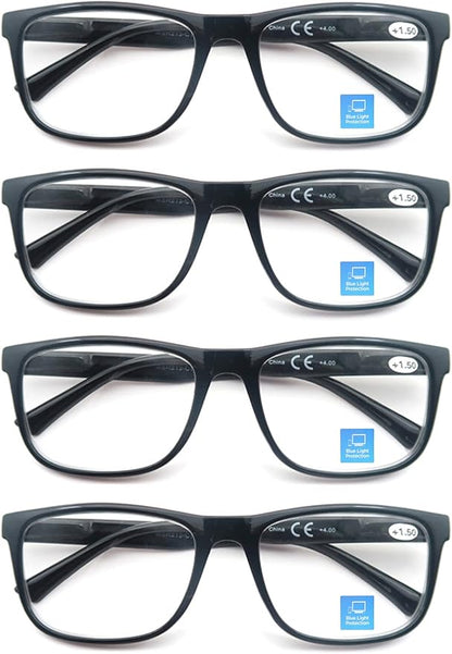 Blue Light Blocking Reading Glasses Men Large Oversized Square Readers Wide fit Cheaters for Men W/Big Head/Large Face