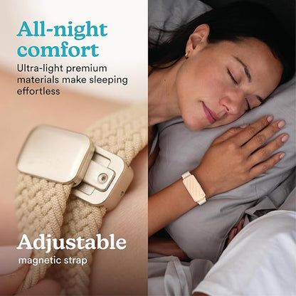 Homedics WakeBand Silent Vibrating Alarm Wristband, Ultra-Light Comfortable Design, 9 Vibration Patterns & 9 Intensities, Up to 6-Day Battery, iOS/Android App, Cream