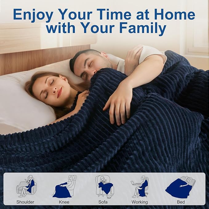 Tefici Heated Electric Blanket Full Size 72"x84" 6 Levels Over-Heat Protection Fast Heating 1/3/6/9 Hours Auto-Off,Heating Blanket Full Size,Soft Flannel to Sherpa ETL&FCC Certified Blue