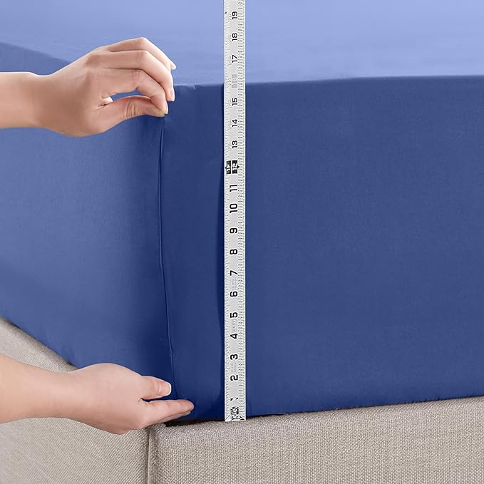 Empyrean 2 Pack California King Fitted Sheets - Deep Pocket, Fits 14-16 Inch Mattress, Ultra Soft Microfiber, Wrinkle-Free & Fade Resistant, Shrinkproof Sheets, Calm Blue