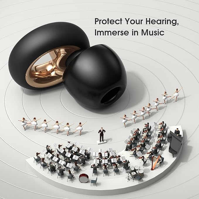 Noise Cancelling Ear Plugs for Sleeping, 45dB Silicone Ear Plugs for Noise Reduction, Reusable Sleeping Earplugs for Snoring, Concert & Shooting Ear Protection with 8 Eartips(Dark Black)