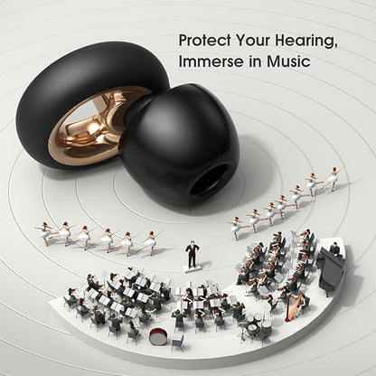 Noise Cancelling Ear Plugs for Sleeping, 45dB Silicone Ear Plugs for Noise Reduction, Reusable Sleeping Earplugs for Snoring, Concert & Shooting Ear Protection with 8 Eartips(Dark Black)