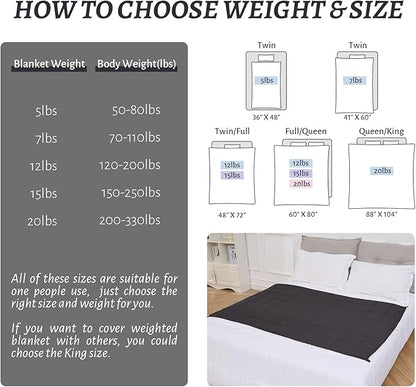 Weighted Blanket 7lbs Twin Size Dark Grey 41"x60" Weighted Blankets Heavy Blanket are Comfortable and Cozy