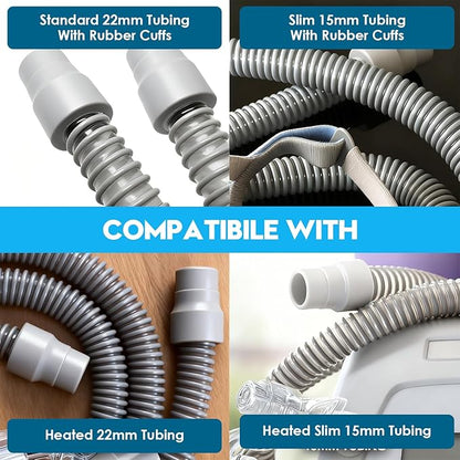 CPAP Hose Cleaner Brush Kit with Mask Brush, Drip-Dry Hook, Fits 15-22mm Tubes, Handy Stainless Steel Wire Bristle Brush, Complete CPAP Cleaning Supplies