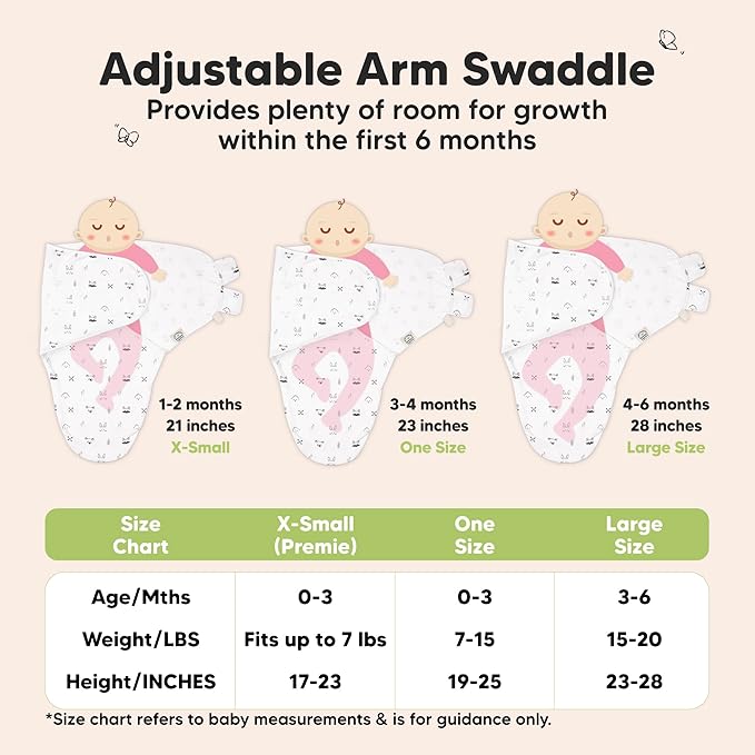 3-Pack Organic Baby Swaddle Sleep Sacks - Swaddles for Newborns, Infant 3-6 Months, Baby Girls, Boys, Soft & Snug Newborn Sleep Sack, Nursery Swaddling Blankets (Nordic, L)