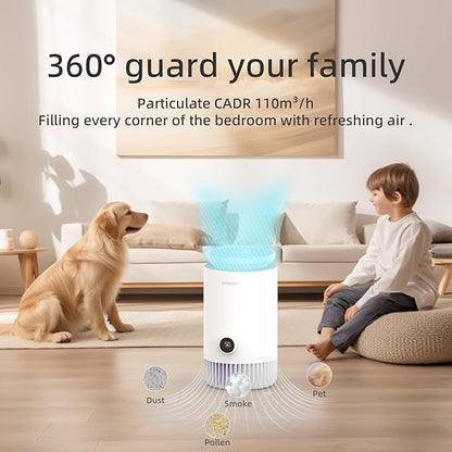 2 in 1 Air Purifier and Evaporative Humidifier Combo for Bedroom, H13 True HEPA Filter, Cool Mist-Free Air Humidifier evaporative WIFI Connect