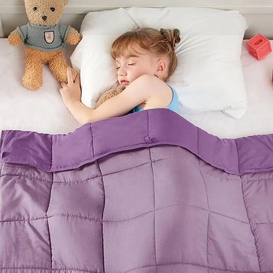 yescool Purple Weighted Blanket 3 Pounds Cooling Weighted Lap Blanket, Heavy Blanket for Sleeping, Weighted Throw Blanket Gift for 20-40lbs, 36"x48"