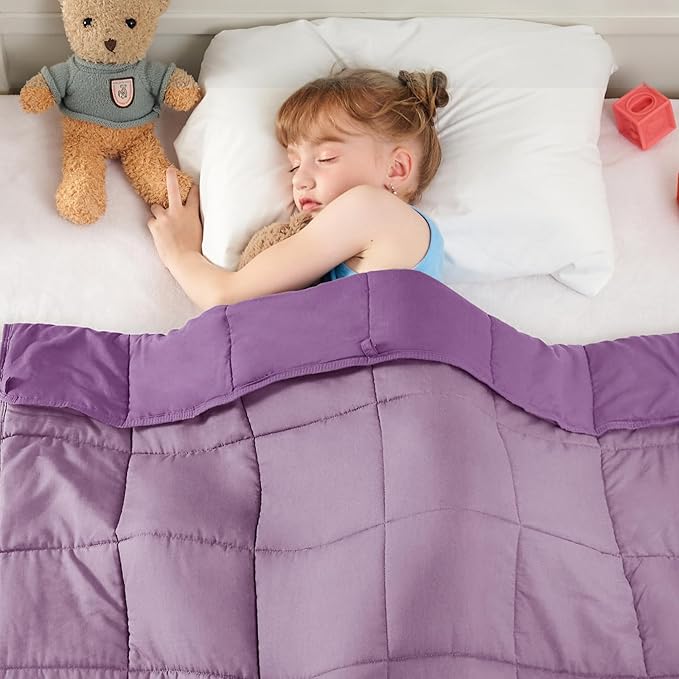 yescool Purple Weighted Blanket 5 Pounds Cooling Weighted Lap Blanket, Heavy Blanket for Sleeping, Weighted Throw Blanket Gift for 40-60lbs, 36"x48"
