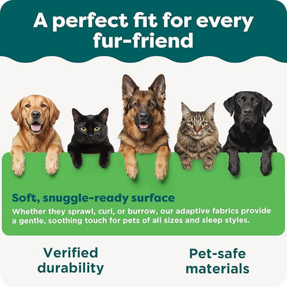 Furhaven Cooling Gel Dog Bed for Large Dogs w/ Removable Bolsters & Washable Cover, For Dogs Up to 95 lbs - Pinsonic Quilted Paw L Shaped Chaise - Titanium, Jumbo/XL