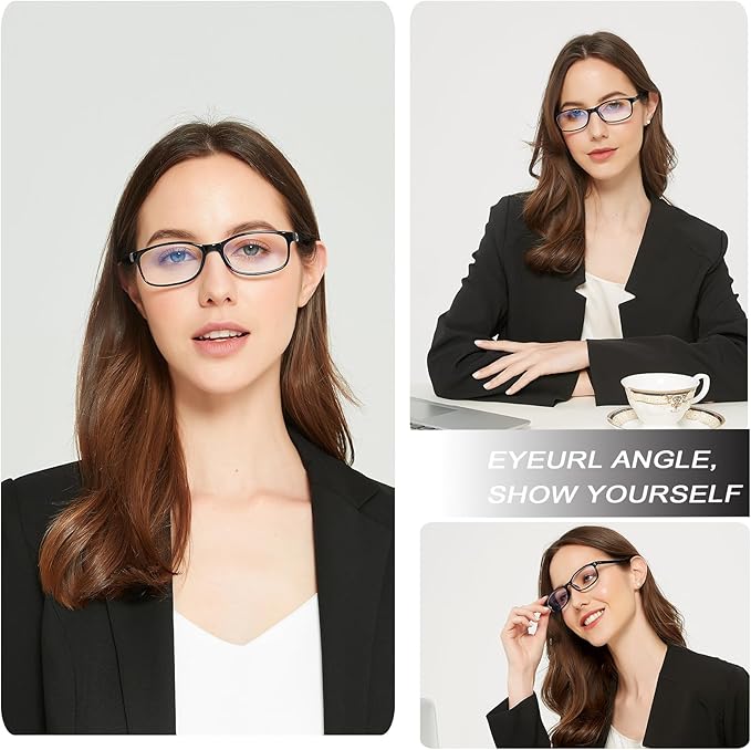 EYEURL Reading Glasses Womens Blue Light Blocking - 2 Pack Lightweight Computer Readers +3.0 Glare Blocking Ladies Eyeglass