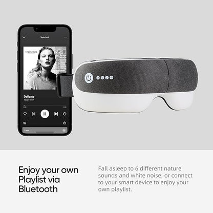Freed Mind 3 Eye Massager & Bluetooth Heat Sleep mask,Father Gift Sets |with Suede Storage Bag | Migraine Relief,Relaxation,Bedtime Stress Relief | White Noise,3D airbag kneading| Smart Head Massager
