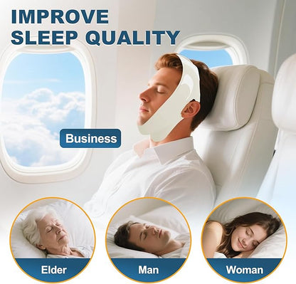 Chin Strap for Sleeping, Adjustable Chin Strap for Snoring, Anti Snoring Devices Breathable and Reusable, Comfortable Stop Snoring Solution, Anti Snore Chin Strap for Men and Women (Green)