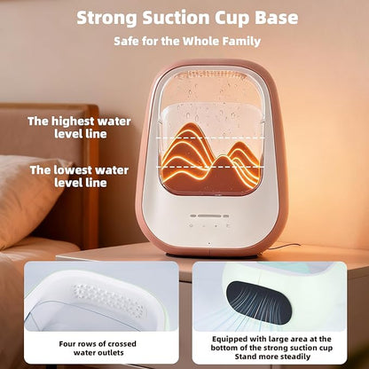 8-in-1 White Noise Sound Machine with Night Light, Help Stress Relief, Waterfall Design Essential Oil Diffuser Rain Sound Machine with Humidifier for Bedroom Office Decor Gift, Amber