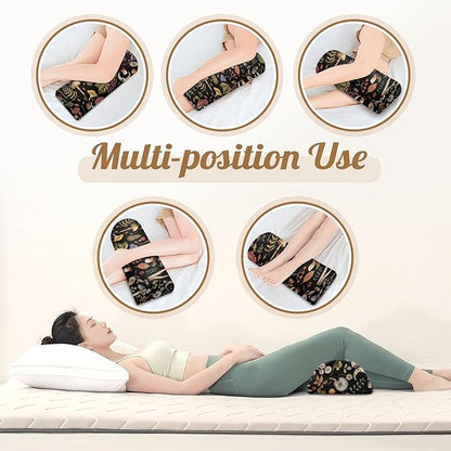 Knee Pillow for Back Sleeping – Half Moon Bolster Pillow for Legs,Under Knee While Sleeping Support, Leg & Back Pain Relief (21.5x9x5 Inches),Machine Washable Cover