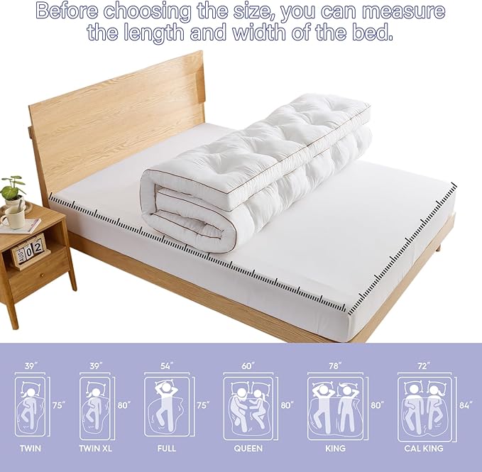 WhatsBedding 4 Inch Memory Foam Mattress Topper King Size for Pressure Relief, Extra Soft and Breathable Pillow Top