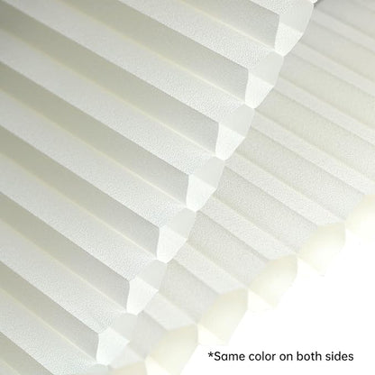 Motorized Cellular Shades with Remote, Light Filtering Smart Cellular Shades Compatible with Alexa, Honeycomb Window Blinds for Bedroom Home Office, Custom Size, Half Shading Soft Pearl