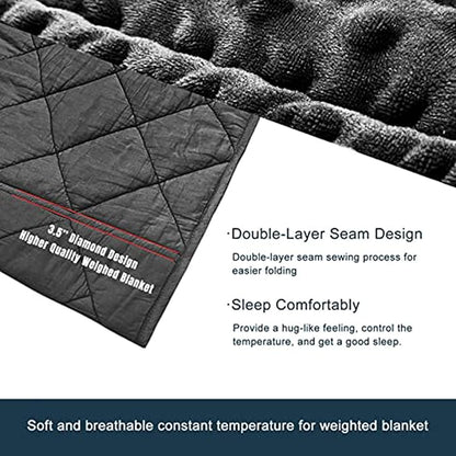 MAXTID Kids Weighted Blanket 3 Pound Reversible Heavy Blankets Black 36"x48" Hush Warmed Blanket Gifts