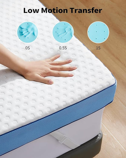 PERLECARE 3 Inch Firm Mattress Topper Queen, Cooling Gel-Infused & Bamboo Charcoal Memory Foam Bed Topper for Pressure Relief, High-Density Mattress Pad with Removable Cover, CertiPUR-US Certified