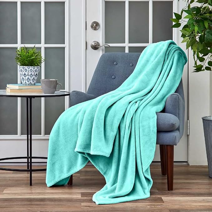 Cosy House Collection Everyday 1500 Series Fleece Blanket - Master Bedroom Essentials - All Season, Stays Fresh & Clean - Soft, Breathable & Skin-Friendly (King/Cal King, Turquoise)