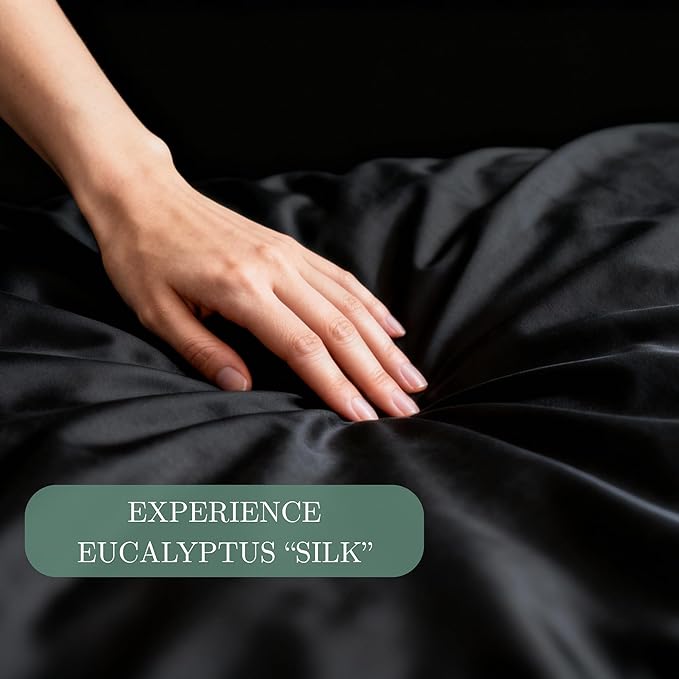 CASILVA Eucalyptus Sheets - Infused with Silver for Anti-Odor, Softer Than Silk Fibers, More Cooling Than Cotton - Perfect for Hot Sleepers & Sensitive Skin - 100% Tencel Lyocell - King Sheet Set