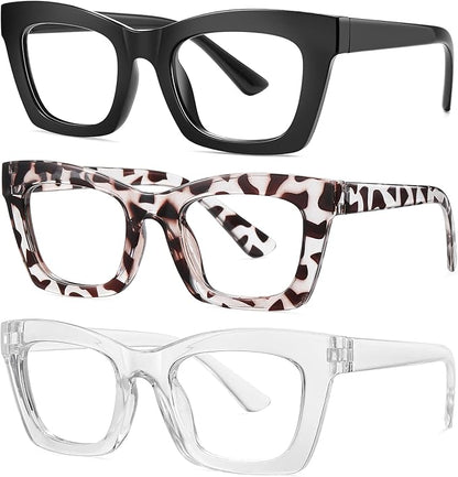 Okany Blue Light Blocking Glasses for Women Men Fashion Computer Screen Gaming TV Phones Anti Eyestrain & UV Glare Glasses 3 Pack