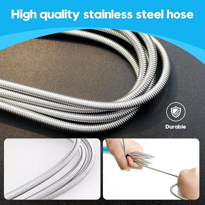 CPAP Hose Cleaner Brush Kit with Mask Brush, Drip-Dry Hook, Fits 15-22mm Tubes, Handy Stainless Steel Wire Bristle Brush, Complete CPAP Cleaning Supplies