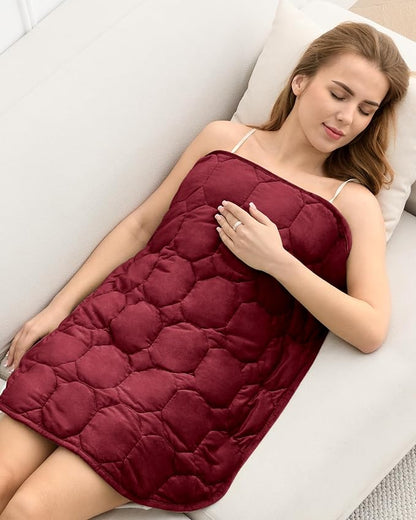 Cottonblue Weighted Lap Blanket Pad 7 lbs 29" x 24", Cozy Luxury Crystal Velvet Weighted Blanket for Adults, Small Weighted Blanket Throw All Season for Travel Relaxation Sleeping, Red Heavy Blanket