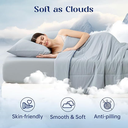 Dream Valley Outlast® Twin Cooling Comforter, NASA-Grade Instant Cooling Blanket for Hot Sleepers, Luxurious Comforter for All Season, Cool Grey, 60"x80"