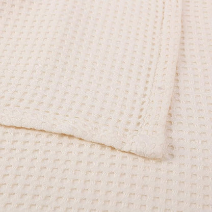 36” X 40” Inches Cooling Baby Waffle Weave Blanket, Ultra-Soft Lightweight Receiving Blanket for Newborn, Breathable Comfortable Baby Swaddle Blanket for Boys and Girls(Natural)