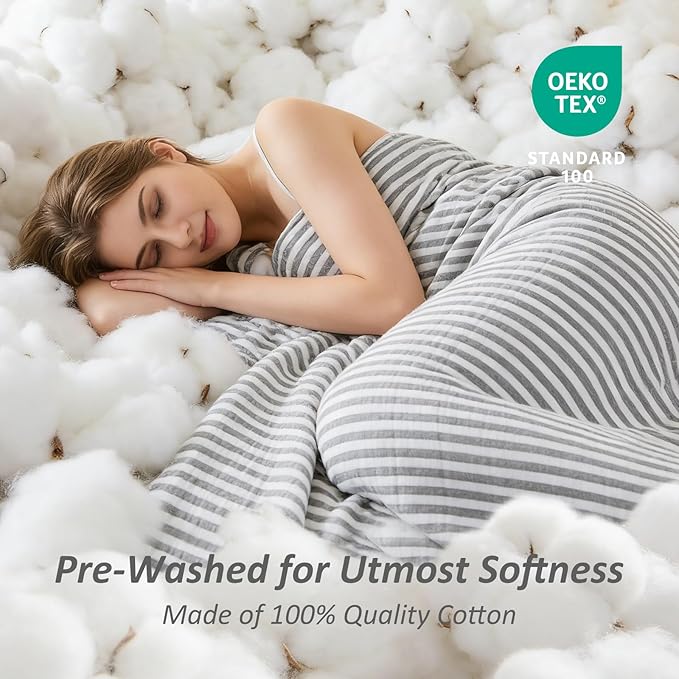 EMME Cotton Muslin King Blanket Bed Layering Bedspread Coverlet Breathable Gauze Soft Lightweight (Striped Grey, 108"x90")